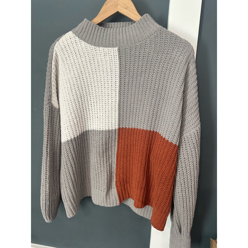 Women's Absolutely Famous Sweater XL Gray & Orange
